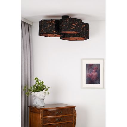 Duolla - Loftlampe ROLLER TRIO HEX 3xE27/15W/230V sort/kobber