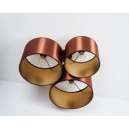 Duolla - Loftlampe ROLLER TRIO SHINY 3xE27/15W/230V kobber/guldfarvet