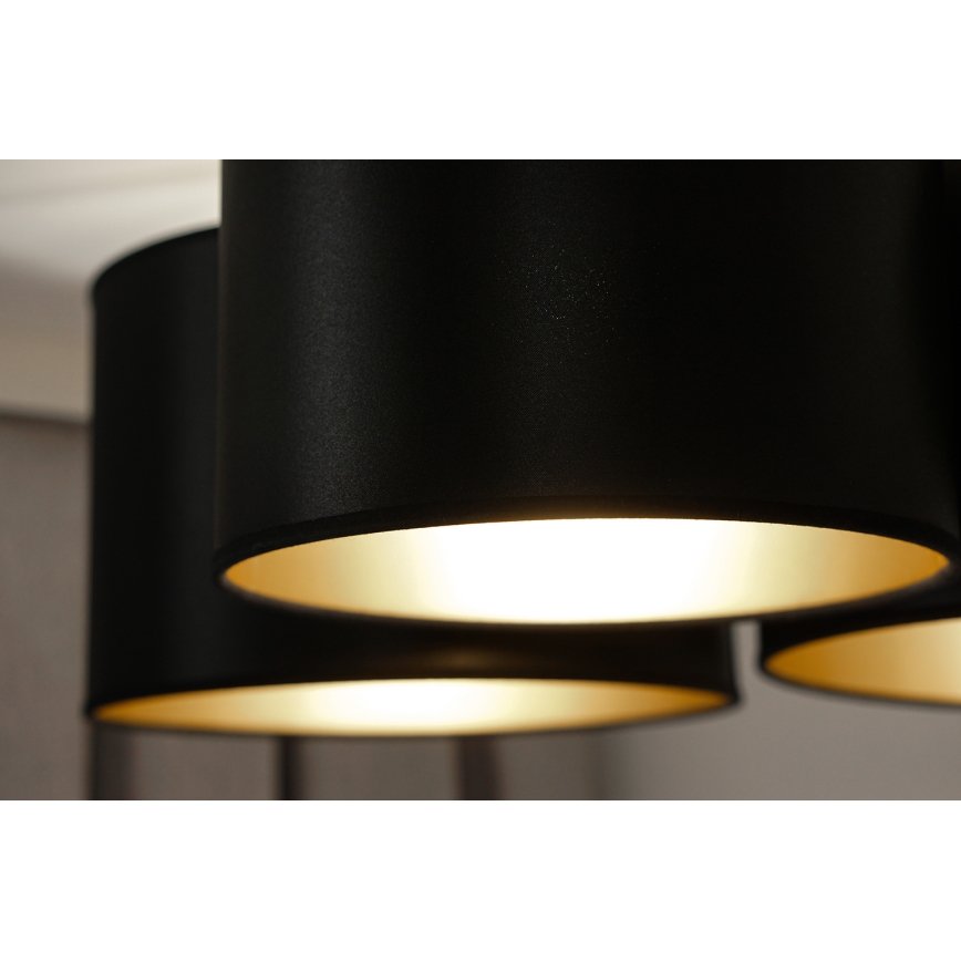 Duolla - Loftlampe ROLLER TRIO SHINY 3xE27/15W/230V sort/guldfarvet