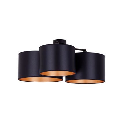 Duolla - Loftlampe ROLLER TRIO SHINY 3xE27/15W/230V sort/guldfarvet