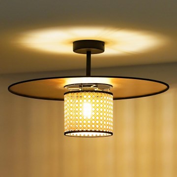 Duolla - Loftlampe TOKYO RATTAN 1xE27/15W/230V diameter 50 cm guldfarvet/Rattan