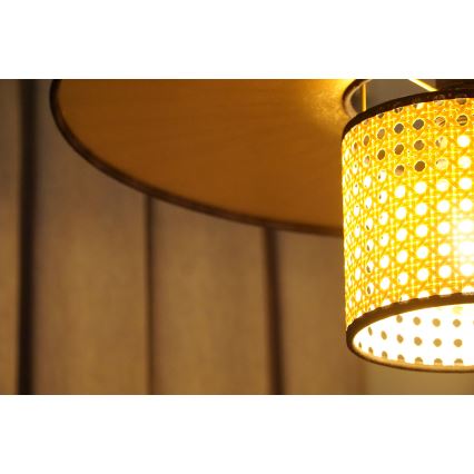 Duolla - Loftlampe TOKYO RATTAN 1xE27/15W/230V diameter 50 cm guldfarvet/Rattan