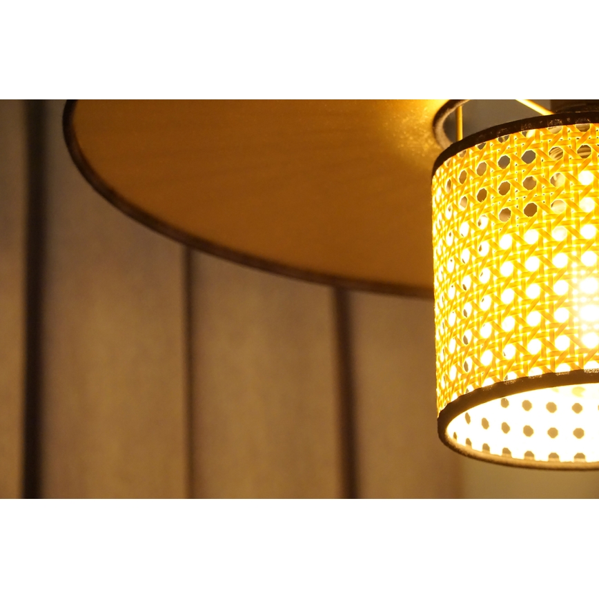 Duolla - Loftlampe TOKYO RATTAN 1xE27/15W/230V diameter 50 cm guldfarvet/Rattan