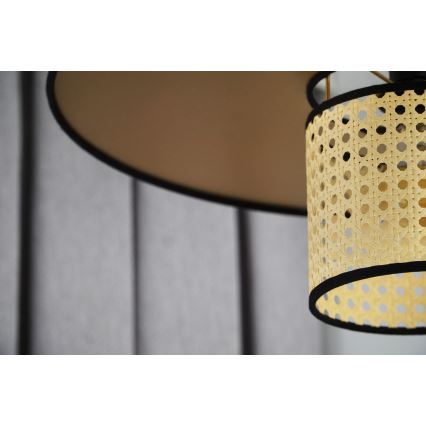 Duolla - Loftlampe TOKYO RATTAN 1xE27/15W/230V diameter 50 cm guldfarvet/Rattan