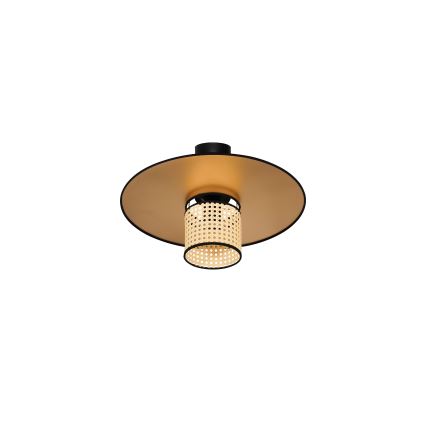Duolla - Loftlampe TOKYO RATTAN 1xE27/15W/230V diameter 50 cm guldfarvet/Rattan