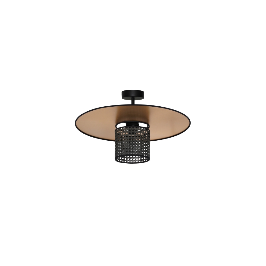 Duolla - Loftlampe TOKYO RATTAN 1xE27/15W/230V diameter 50 cm guldfarvet/sort