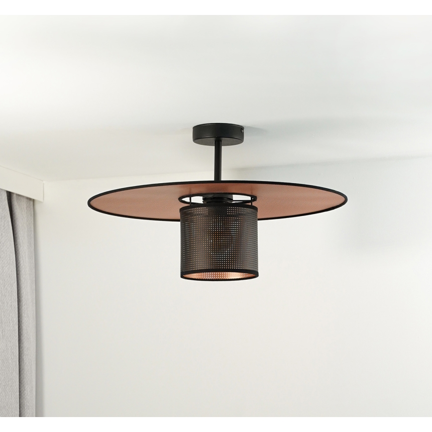 Duolla - Loftlampe TOKYO SHINY 1xE27/15W/230V diameter 50 cm sort/kobber