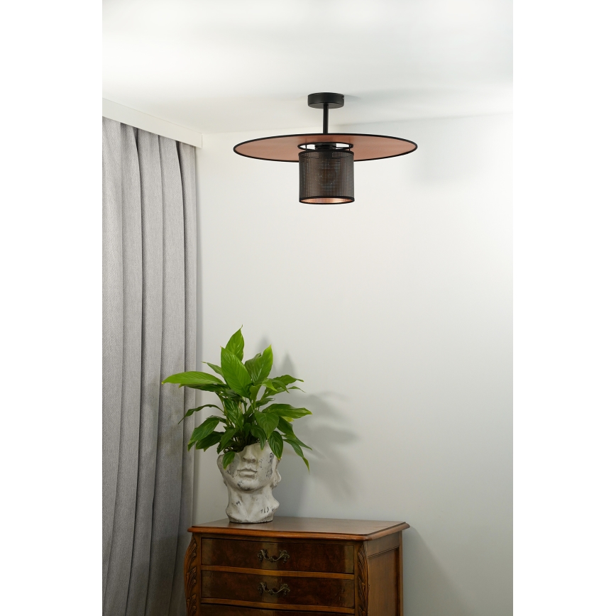 Duolla - Loftlampe TOKYO SHINY 1xE27/15W/230V diameter 50 cm sort/kobber