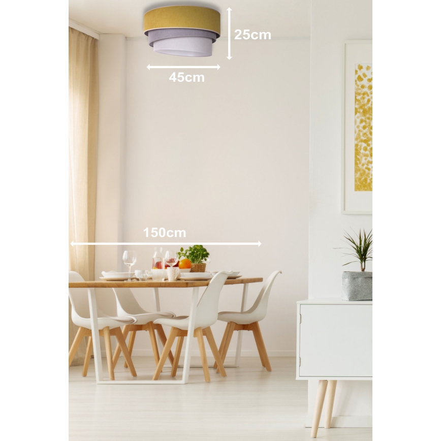Duolla - Loftlampe TRIO 1xE27/15W/230V diameter 45 cm gul/grå/hvid