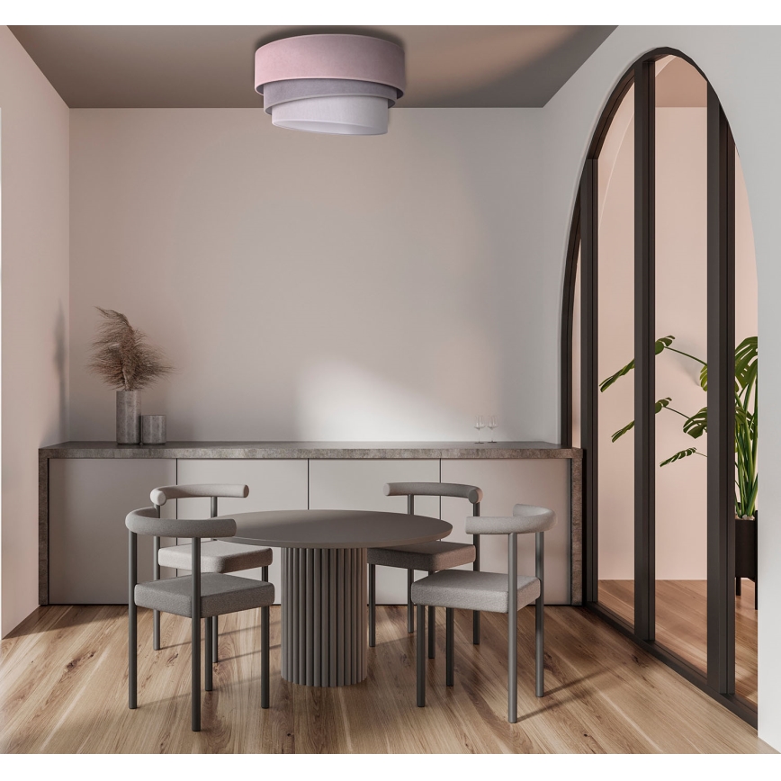 Duolla - Loftlampe TRIO 1xE27/15W/230V diameter 45 cm lyserød/grå/hvid