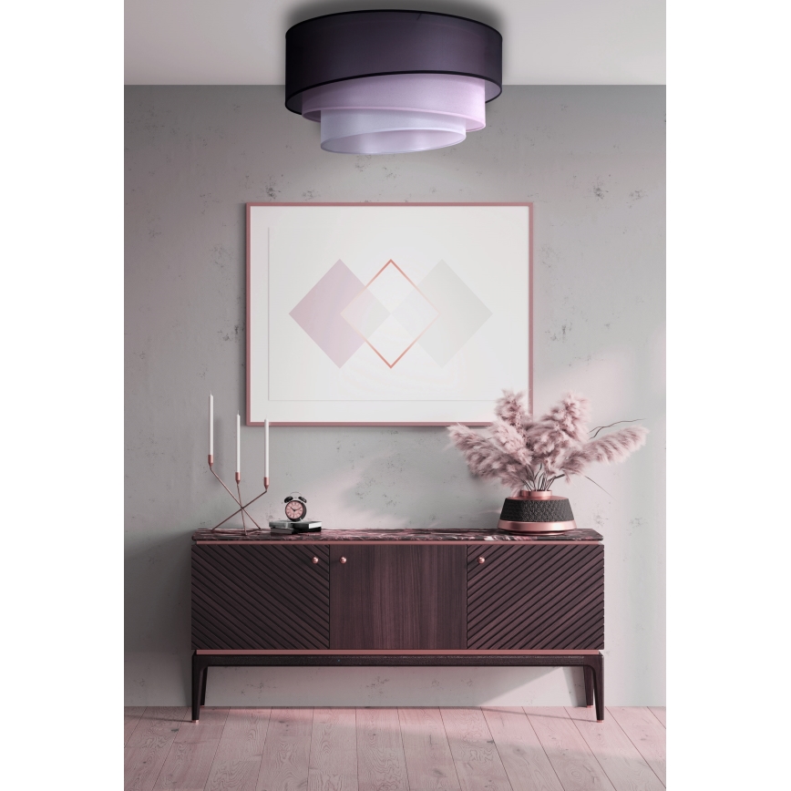 Duolla - Loftlampe TRIO 1xE27/15W/230V diameter 45 cm sort/lyserød/sølvfarvet