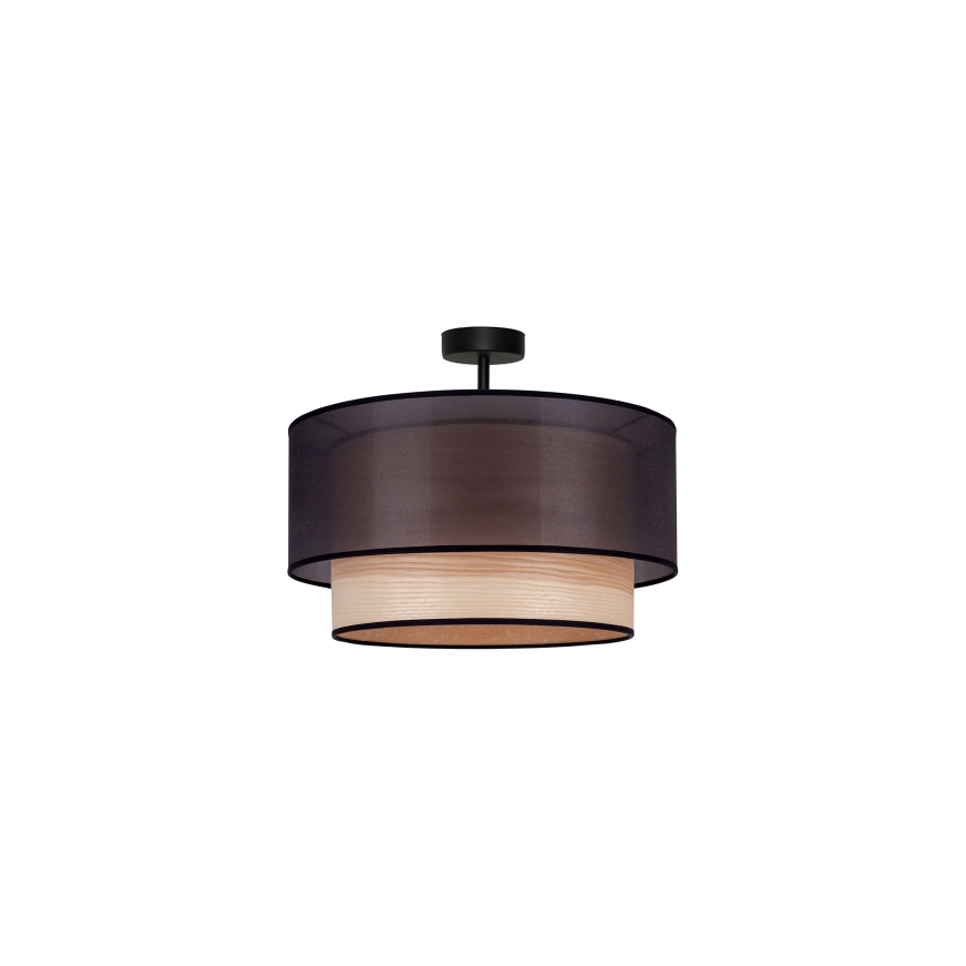 Duolla - Loftlampe WOOD BOHO 1xE27/15W/230V diameter 45 cm sort/beige
