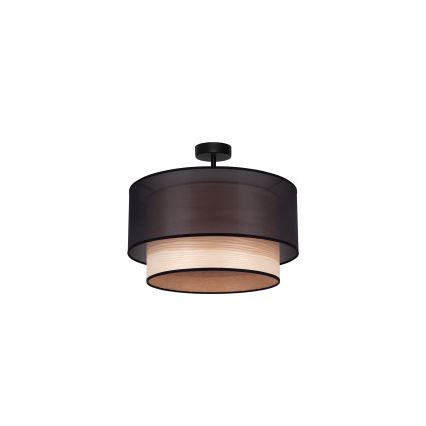 Duolla - Loftlampe WOOD BOHO 1xE27/15W/230V diameter 45 cm sort/beige
