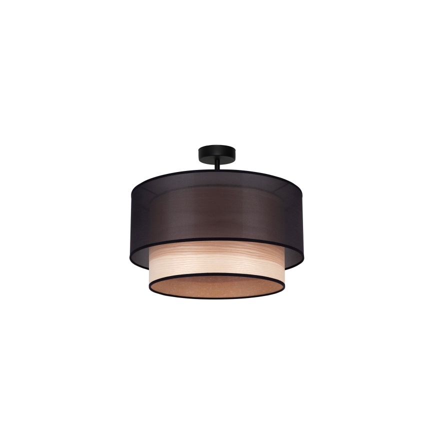 Duolla - Loftlampe WOOD BOHO 1xE27/15W/230V diameter 45 cm sort/beige