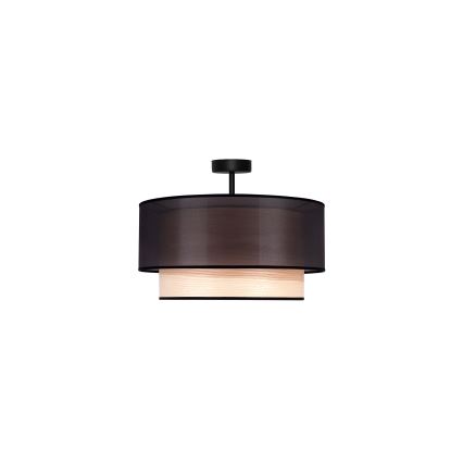 Duolla - Loftlampe WOOD BOHO 1xE27/15W/230V diameter 45 cm sort/beige
