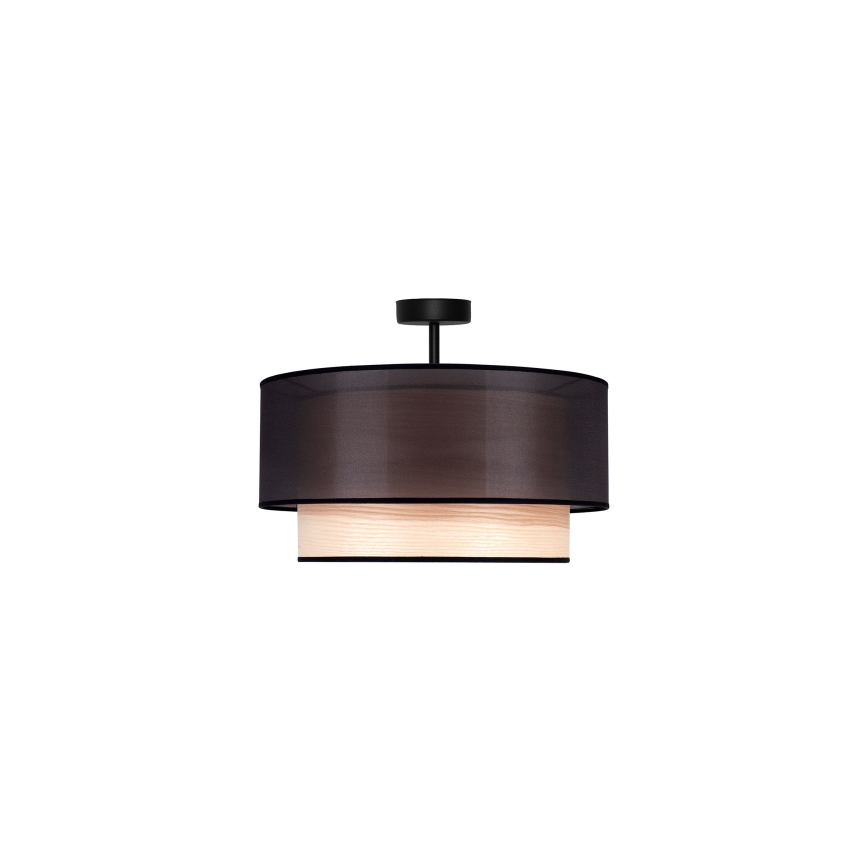 Duolla - Loftlampe WOOD BOHO 1xE27/15W/230V diameter 45 cm sort/beige