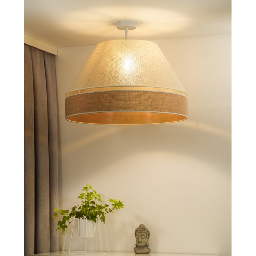 Duolla - Loftlampe YUTE AVIGNON 1xE27/15W/230V diameter 60 cm grå/brun