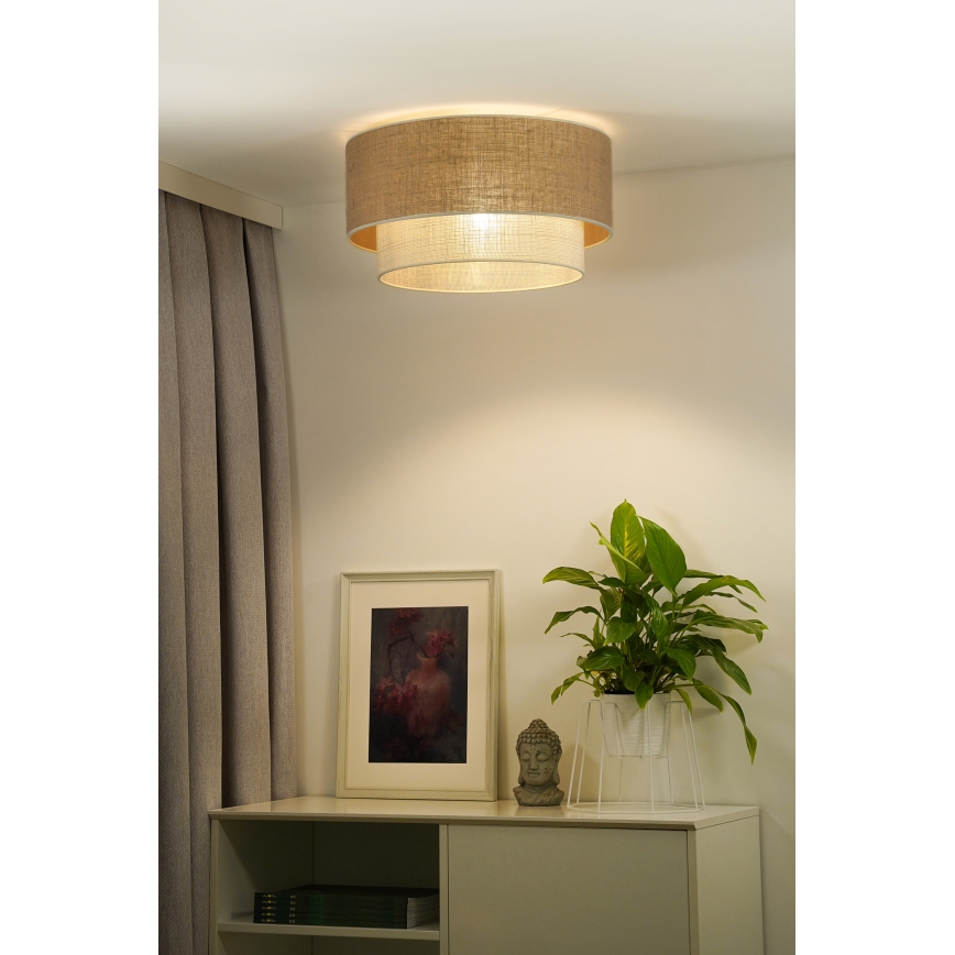 Duolla - Loftlampe YUTE BOHO 1xE27/15W/230V diameter 45 cm brun/cremefarvet