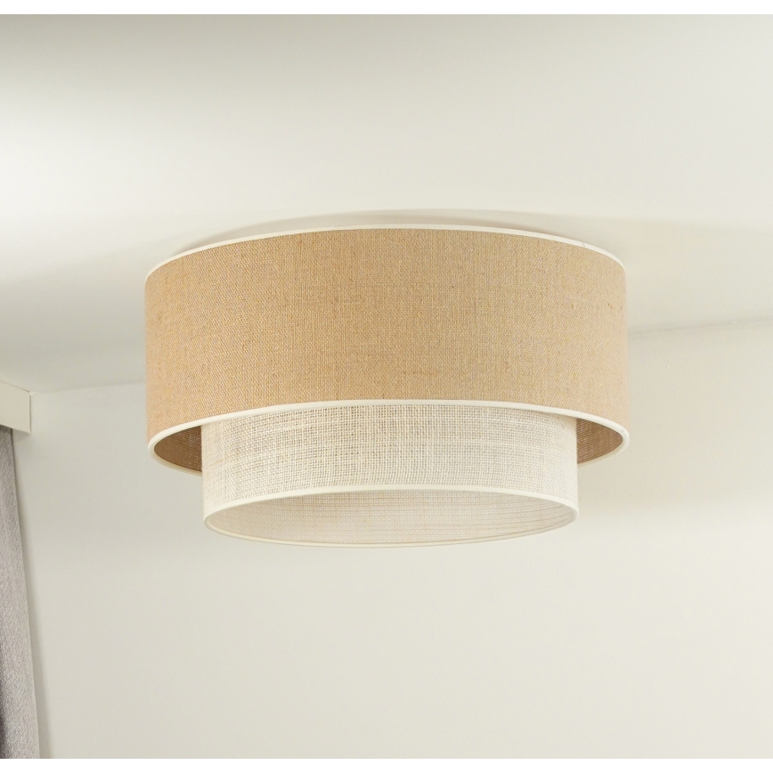 Duolla - Loftlampe YUTE BOHO 1xE27/15W/230V diameter 45 cm brun/cremefarvet