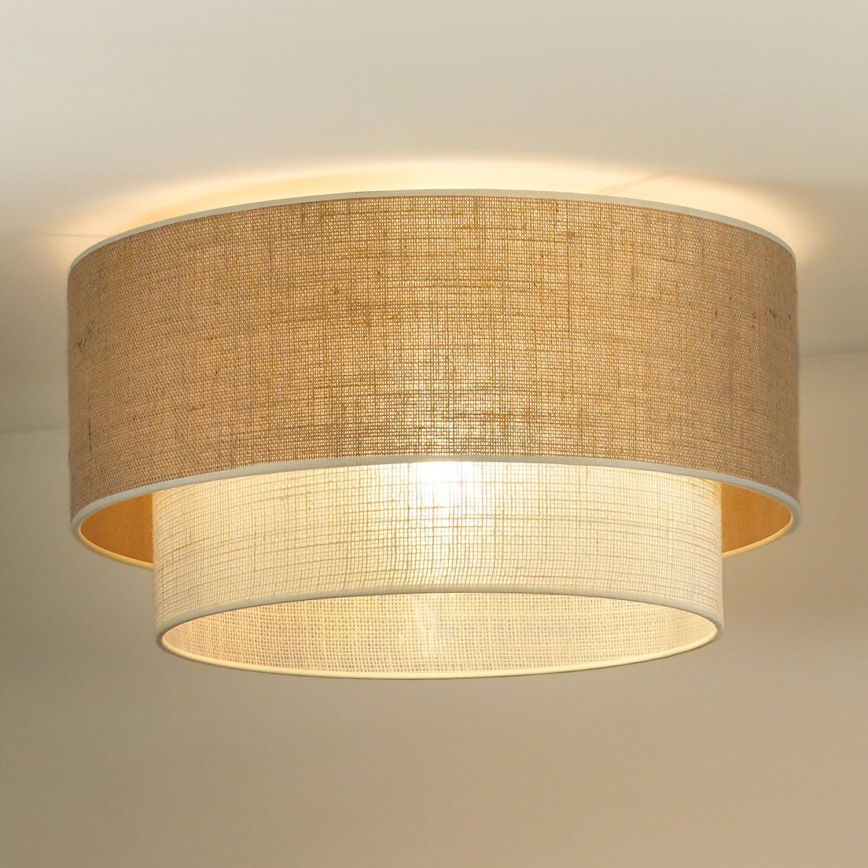 Duolla - Loftlampe YUTE BOHO 3xE27/15W/230V diameter 60 cm brun/cremefarvet