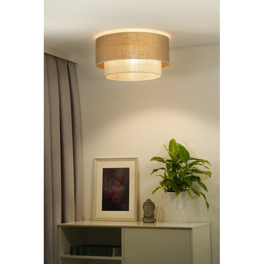 Duolla - Loftlampe YUTE BOHO 3xE27/15W/230V diameter 60 cm brun/cremefarvet