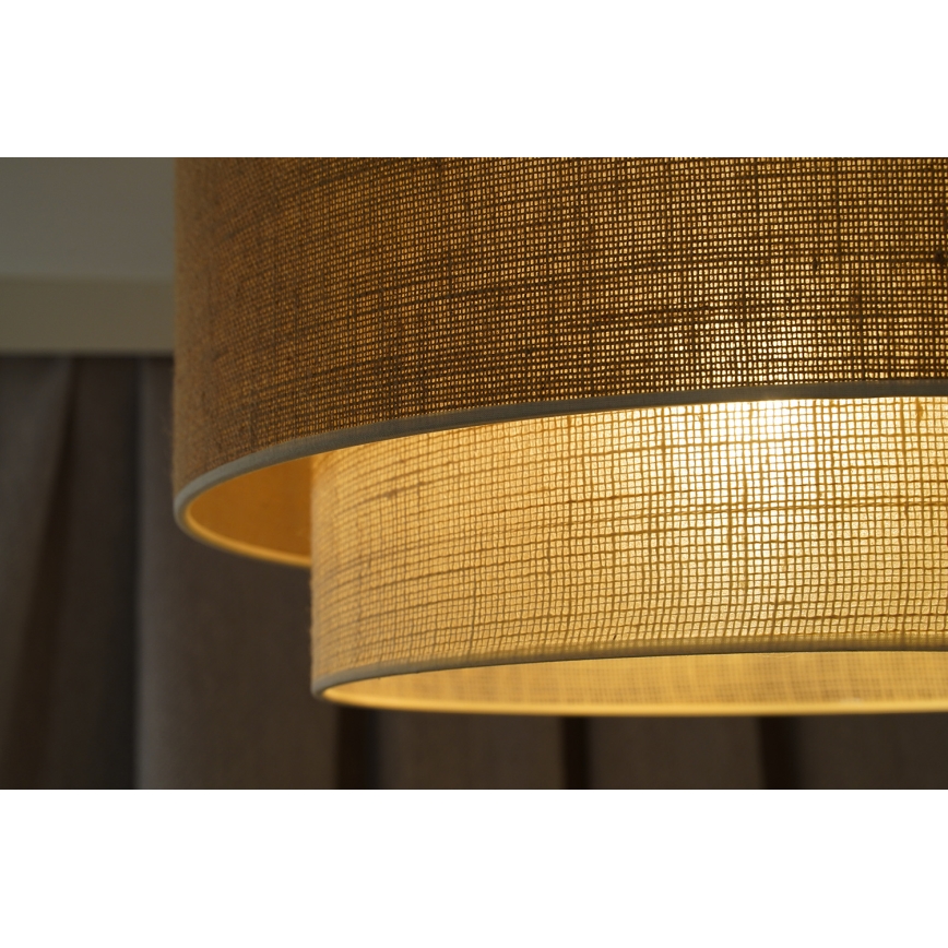 Duolla - Loftlampe YUTE BOHO 3xE27/15W/230V diameter 60 cm brun/cremefarvet