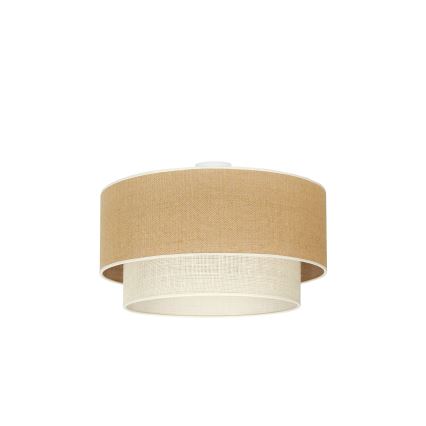 Duolla - Loftlampe YUTE BOHO 3xE27/15W/230V diameter 60 cm brun/cremefarvet