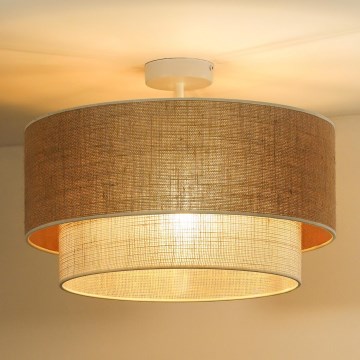 Duolla - Loftlampe YUTE BOHO 3xE27/15W/230V diameter 60 cm brun/cremefarvet