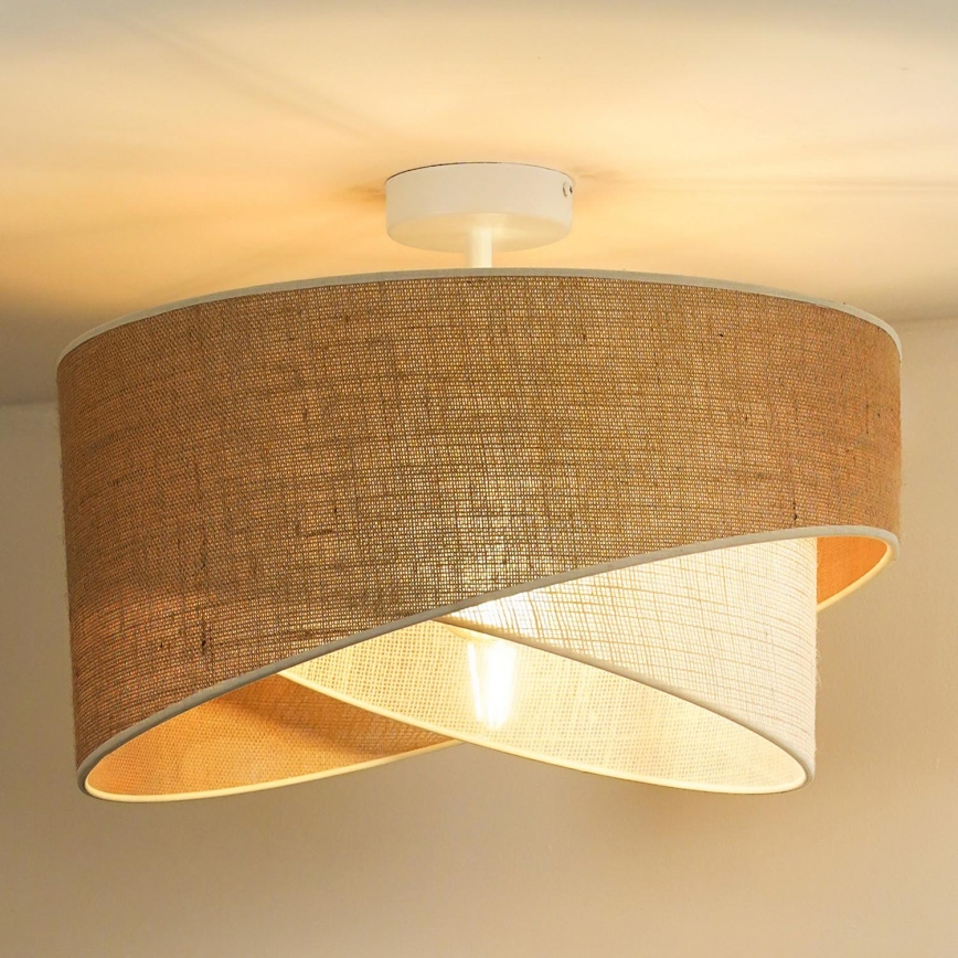 Duolla - Loftlampe YUTE CELLO 1xE27/15W/230V diameter 45 cm brun/grå