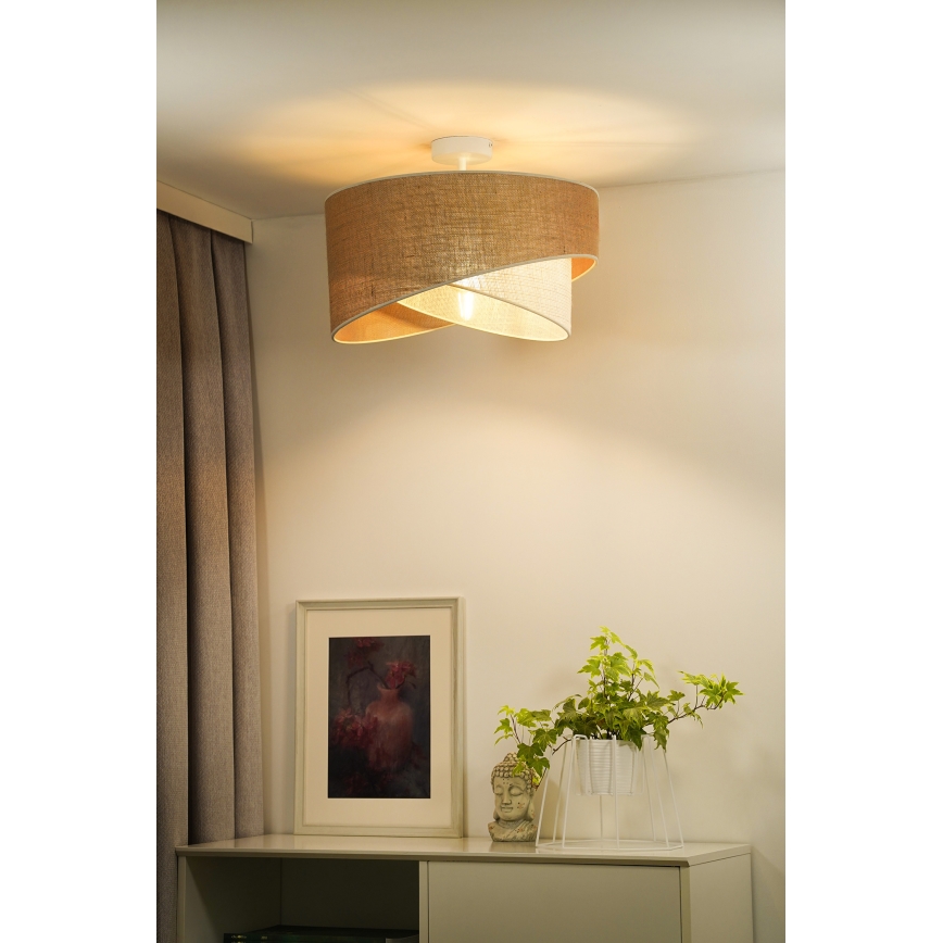 Duolla - Loftlampe YUTE CELLO 1xE27/15W/230V diameter 45 cm brun/grå