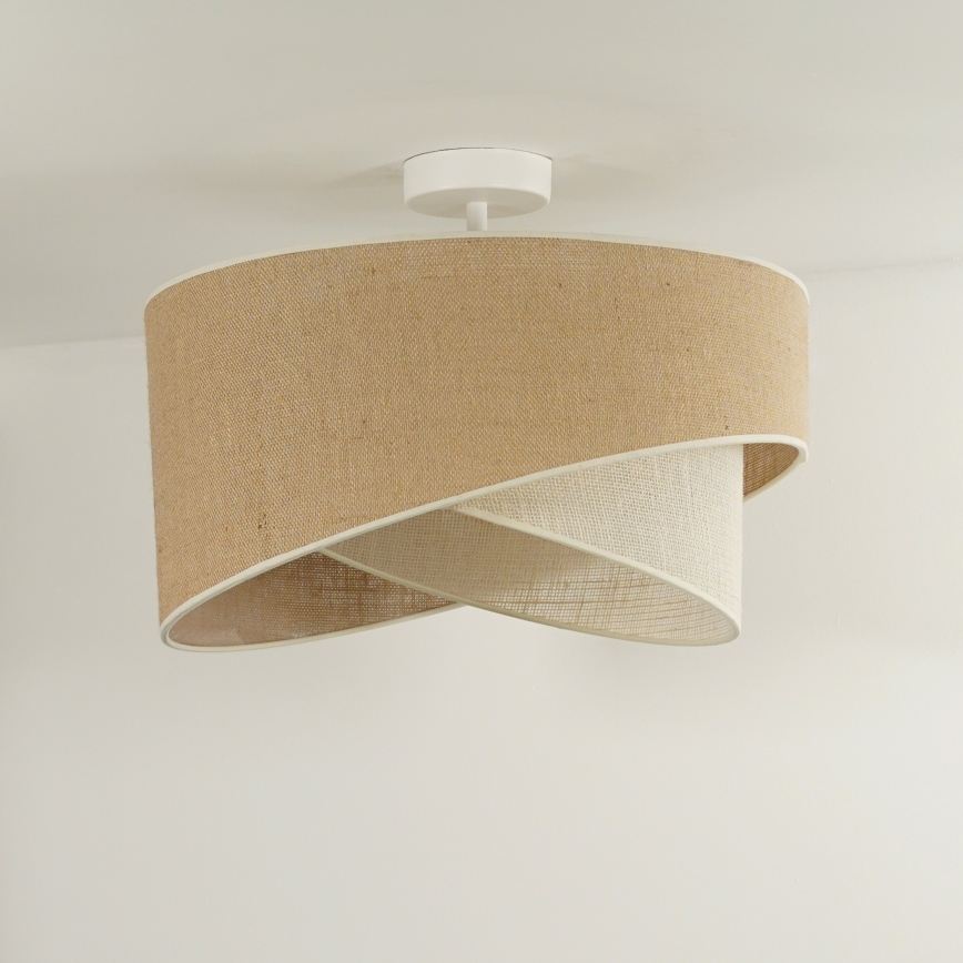 Duolla - Loftlampe YUTE CELLO 1xE27/15W/230V diameter 45 cm brun/grå