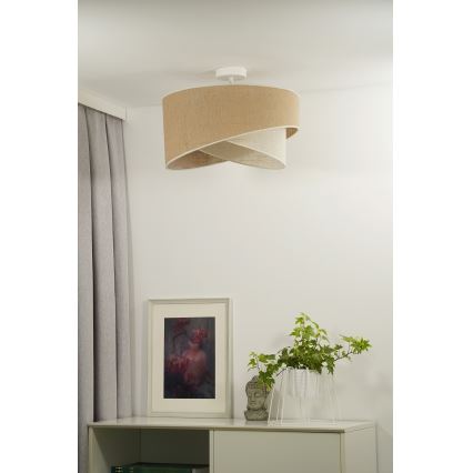 Duolla - Loftlampe YUTE CELLO 1xE27/15W/230V diameter 45 cm brun/grå