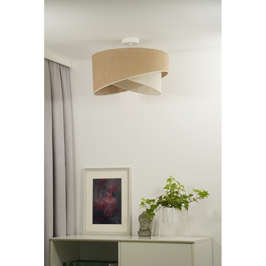 Duolla - Loftlampe YUTE CELLO 1xE27/15W/230V diameter 45 cm brun/grå