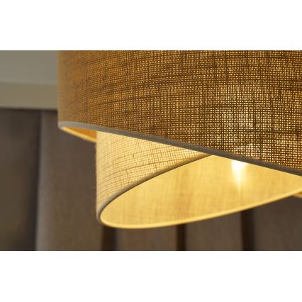 Duolla - Loftlampe YUTE CELLO 1xE27/15W/230V diameter 45 cm brun/grå