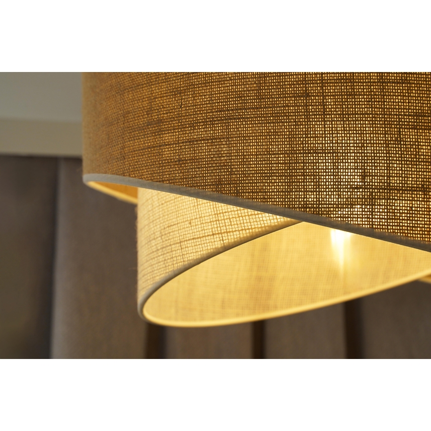 Duolla - Loftlampe YUTE CELLO 1xE27/15W/230V diameter 45 cm brun/grå