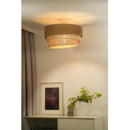 Duolla - Loftlampe YUTE TRIO 1xE27/15W/230V diameter 45 cm brun/grå/beige