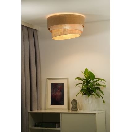 Duolla - Loftlampe YUTE TRIO 3xE27/15W/230V diameter 60 cm brun/grå/beige