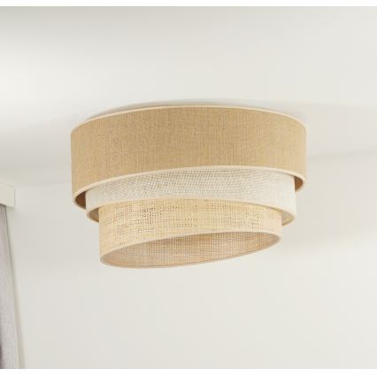 Duolla - Loftlampe YUTE TRIO 3xE27/15W/230V diameter 60 cm brun/grå/beige