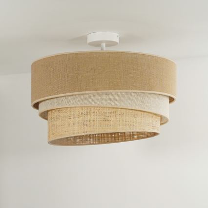 Duolla - Loftlampe YUTE TRIO 3xE27/15W/230V diameter 60 cm brun/grå/beige
