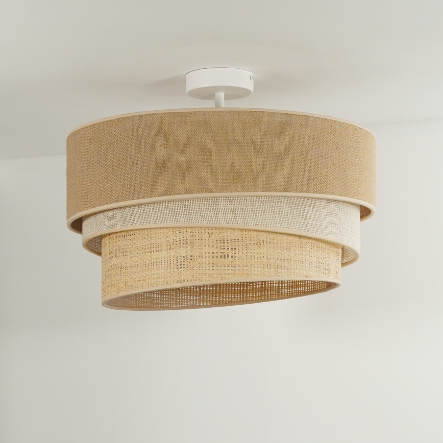Duolla - Loftlampe YUTE TRIO 3xE27/15W/230V diameter 60 cm brun/grå/beige