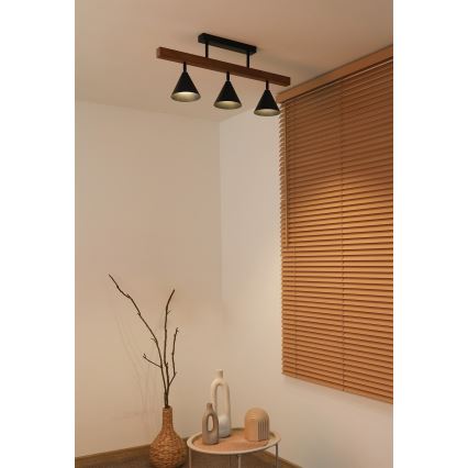 Duolla - Påbygget loftlampe IRONLINE 3xG9/3W/230V fyr eg/sort