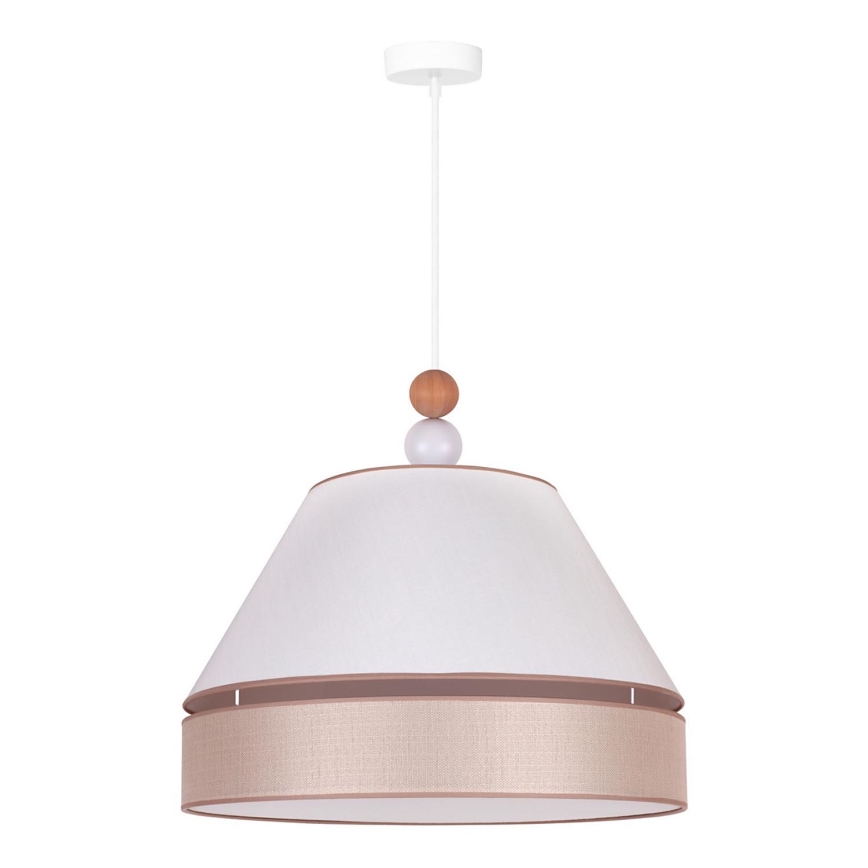 Duolla - Pendel AVIGNON 1xE27/15W/230V diameter 50 cm hvid/beige