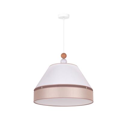 Duolla - Pendel AVIGNON 1xE27/15W/230V diameter 50 cm hvid/beige