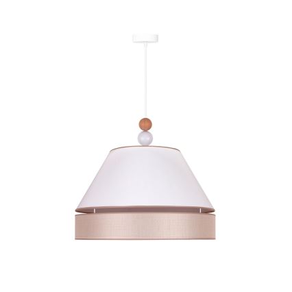 Duolla - Pendel AVIGNON 1xE27/15W/230V diameter 50 cm hvid/beige