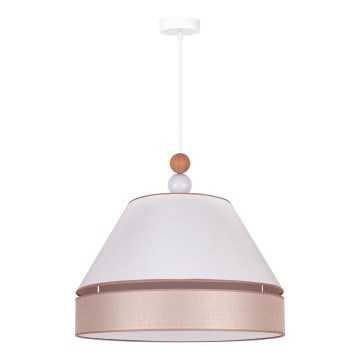 Duolla - Pendel AVIGNON 1xE27/15W/230V diameter 60 cm hvid/beige