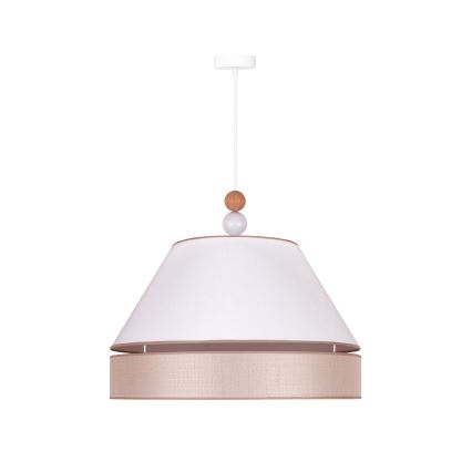 Duolla - Pendel AVIGNON 1xE27/15W/230V diameter 60 cm hvid/beige