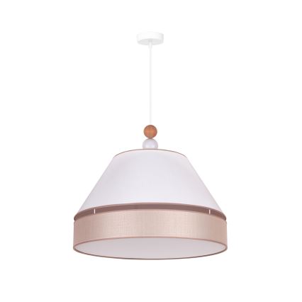 Duolla - Pendel AVIGNON 1xE27/15W/230V diameter 60 cm hvid/beige