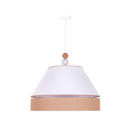 Duolla - Pendel AVIGNON 1xE27/15W/230V diameter 60 cm hvid/brun