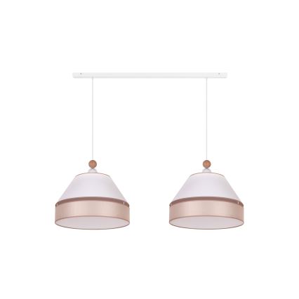 Duolla - Pendel AVIGNON 2xE27/15W/230V hvid/beige