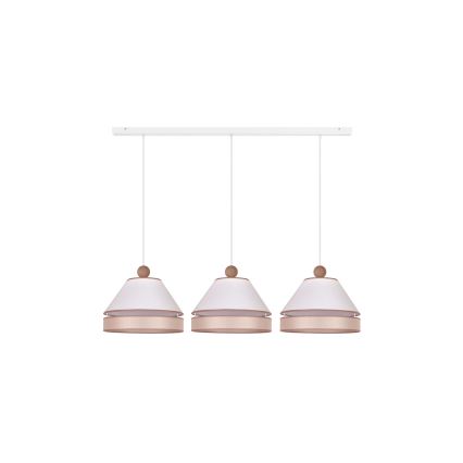 Duolla - Pendel AVIGNON 3xE27/15W/230V hvid/beige